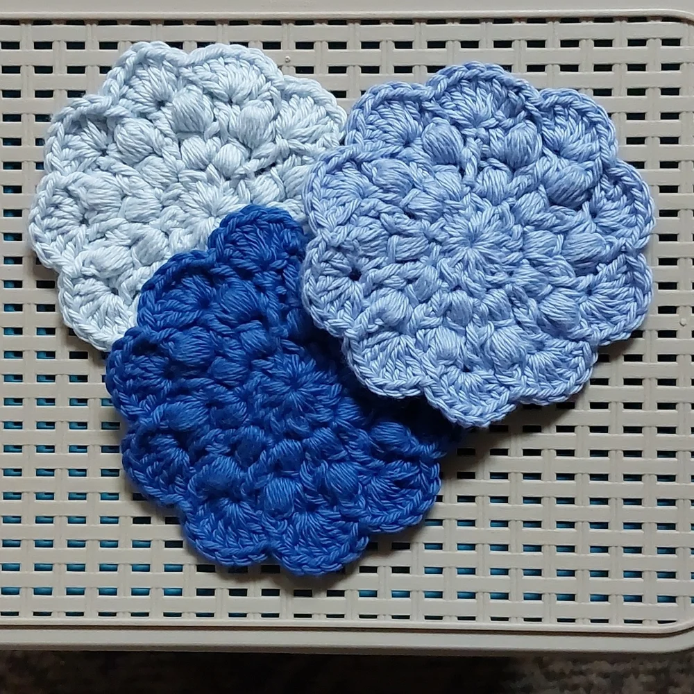 Crochet Super Scrub Facial Rounds▪︎Blue Ombre Special Edition▪︎Set of 3